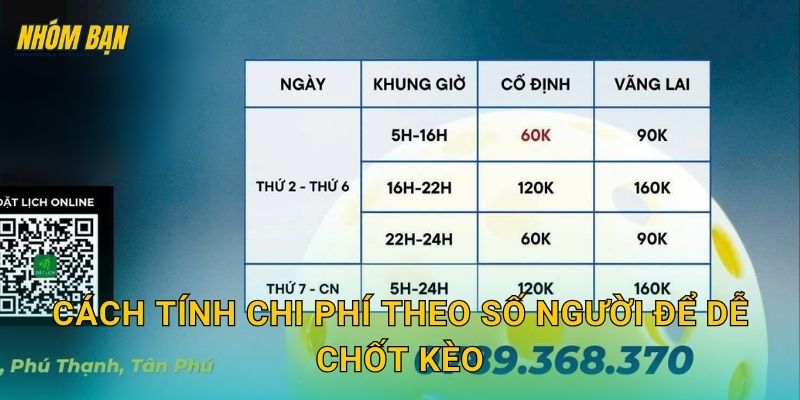 Cách tính chi phí theo số người để dễ chốt kèo