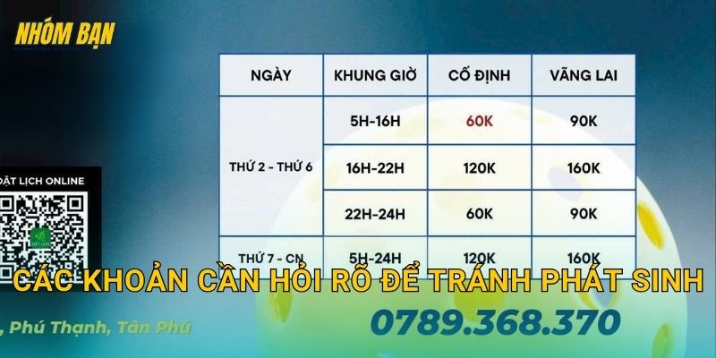 Các khoản cần hỏi rõ để tránh phát sinh